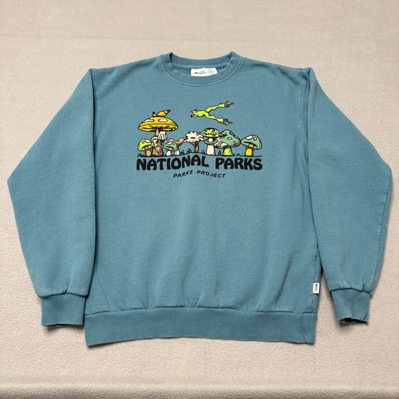 Parks Project Other - Parks Project Sweatshirt Small Blue National Parks Mushroom Frog Graphic Fleece